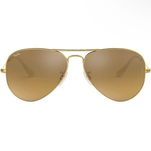 Rayban aviators 55mm gold/brown mirrores gradient grey